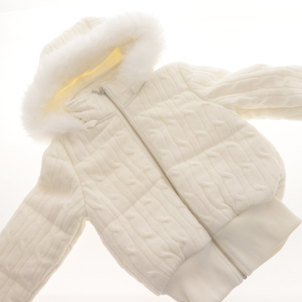■ Mistreass MISTREASS Blouson Padded Jacket Outerwear Knit Cable-Knit Women's Free Size White With Tags Unused