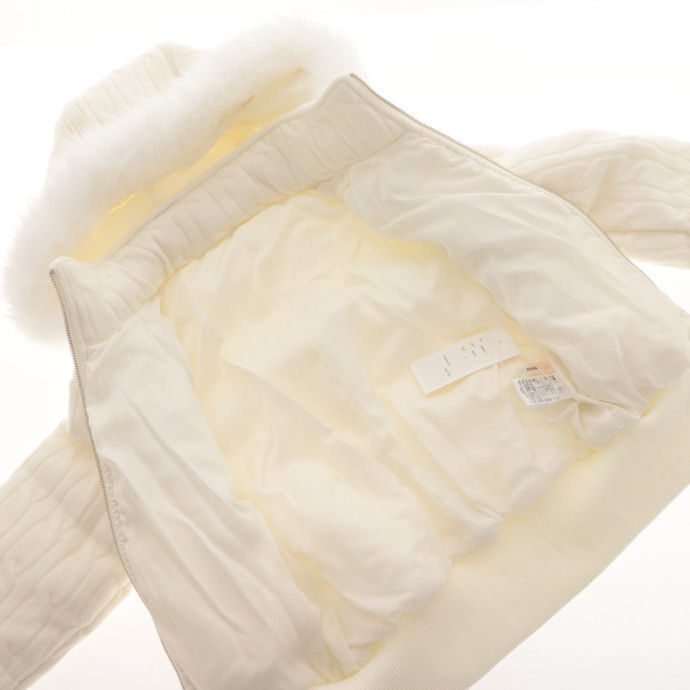 ■ Mistreass MISTREASS Blouson Padded Jacket Outerwear Knit Cable-Knit Women's Free Size White With Tags Unused