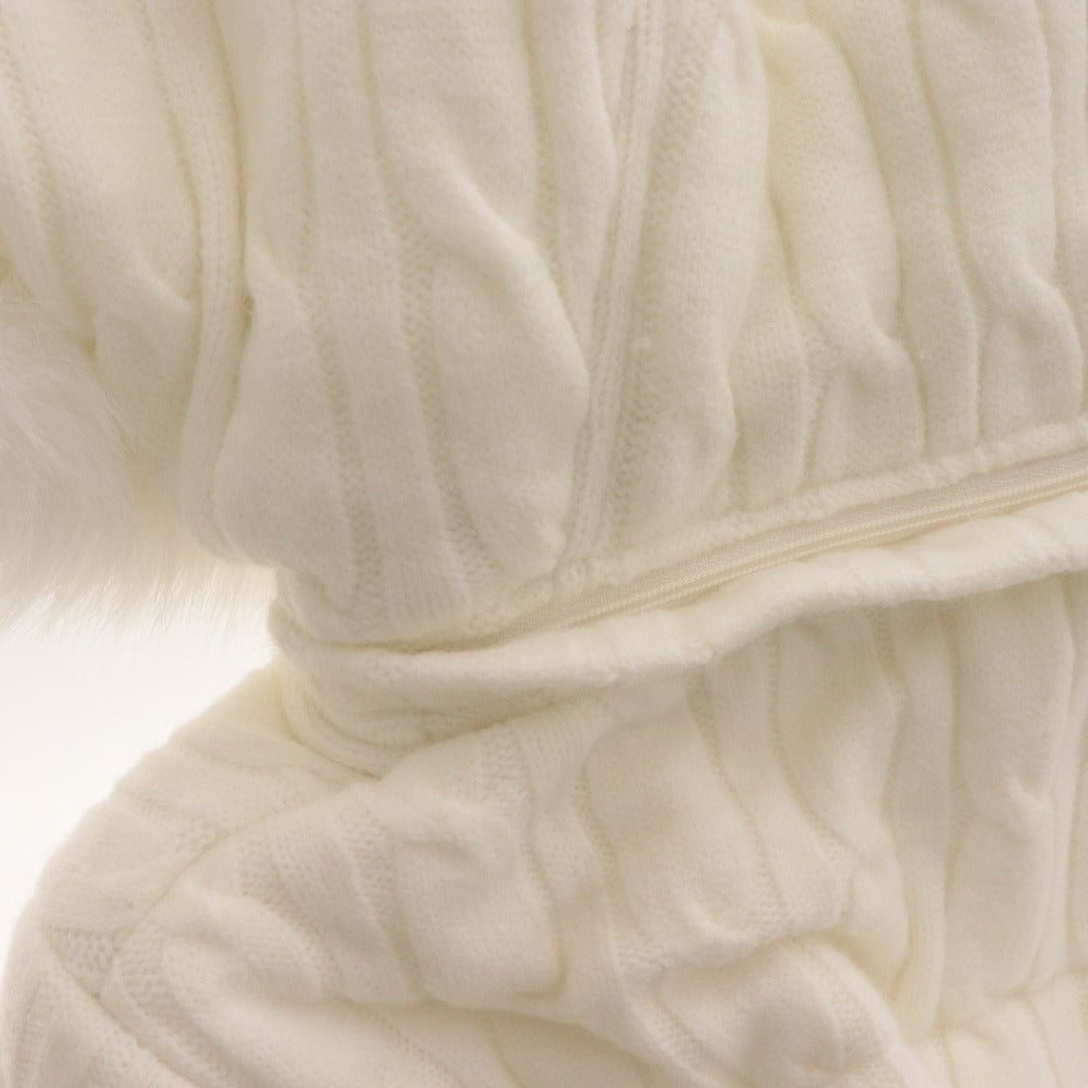 ■ Mistreass MISTREASS Blouson Padded Jacket Outerwear Knit Cable-Knit Women's Free Size White With Tags Unused
