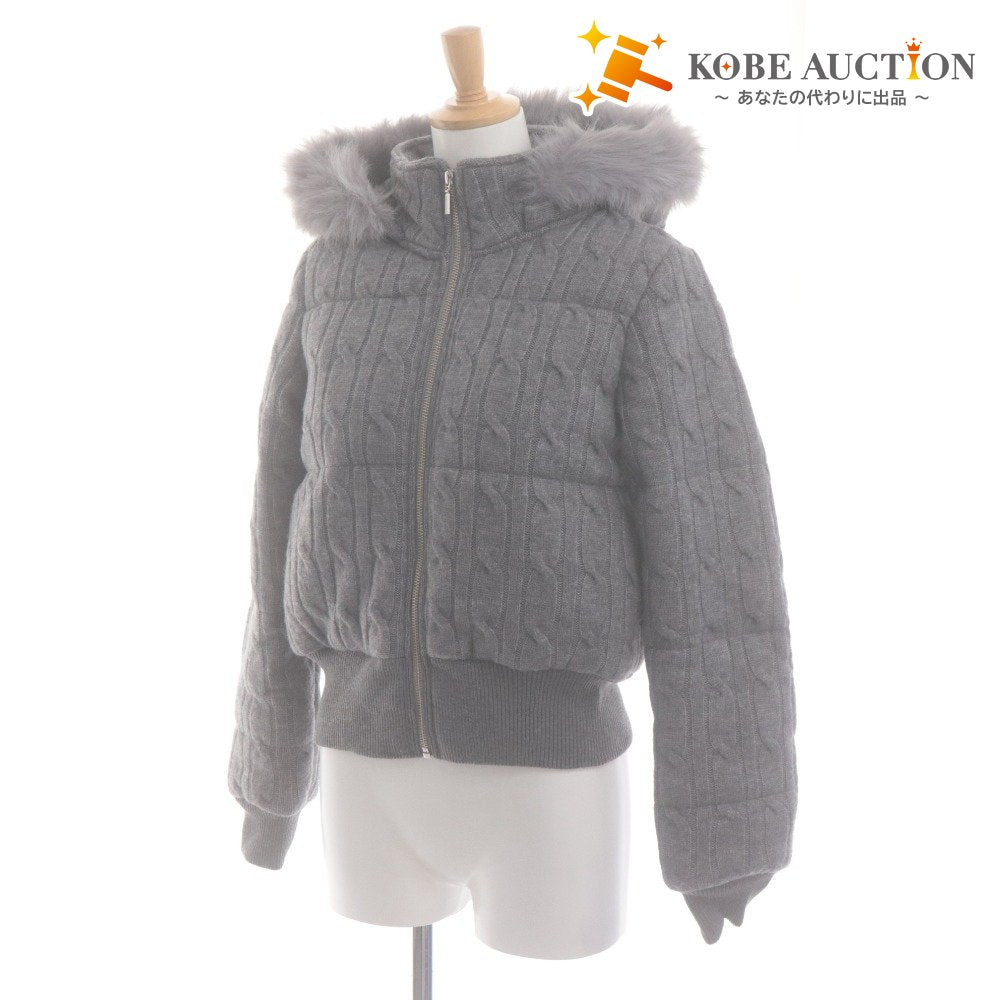 ■ Mistreass MISTREASS Blouson Padded Jacket Outerwear Knit Cable-Knit Women's One Size Gray With Tags Unused