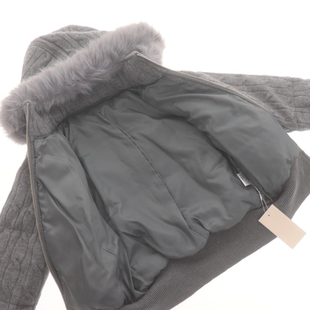 ■ Mistreass MISTREASS Blouson Padded Jacket Outerwear Knit Cable-Knit Women's One Size Gray With Tags Unused