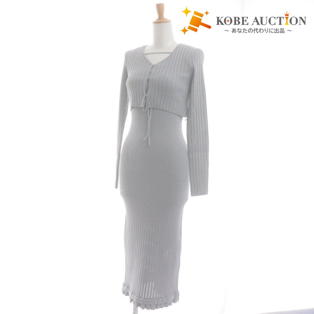 ■ YILON Set Ensemble Cardigan Dress Bear Top Women's Free Size Blue Green Gray Unused