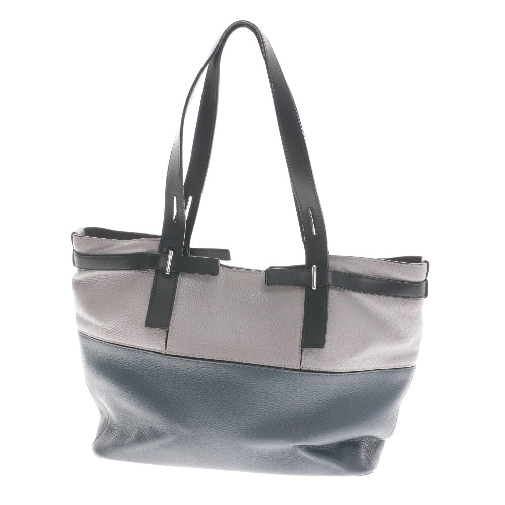 ■ FURLA フルラ ハンドバッグ トートバッグ 鞄 マグネット ファスナー ポケット メンズ レディース ブラック ダークグレー 袋付き