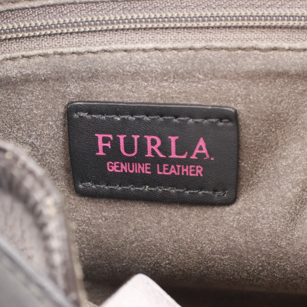 ■ FURLA フルラ ハンドバッグ トートバッグ 鞄 マグネット ファスナー ポケット メンズ レディース ブラック ダークグレー 袋付き