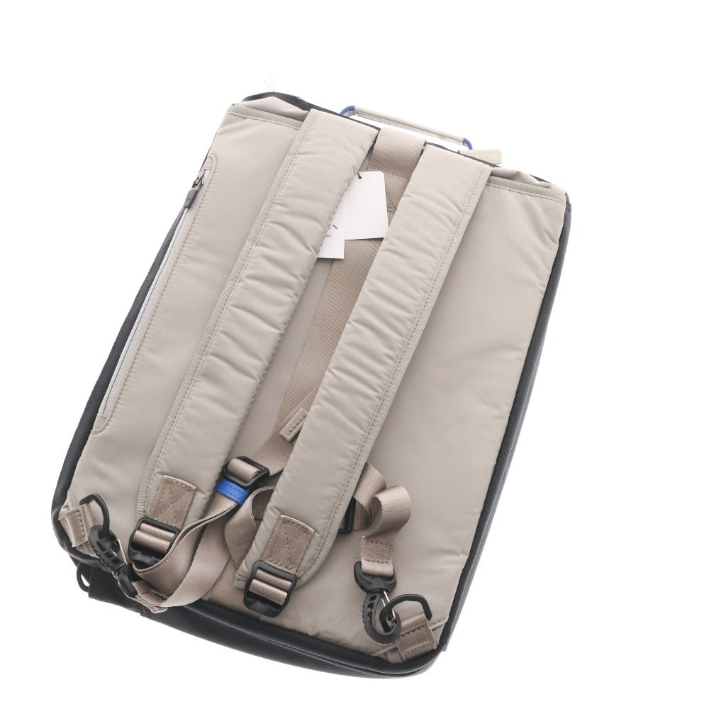 ■ LANVIN en Bleu ランバンオンブルー リュック バックパック 鞄 568502 ファスナー ポケット メンズ アイボリー ネイビー 未使用