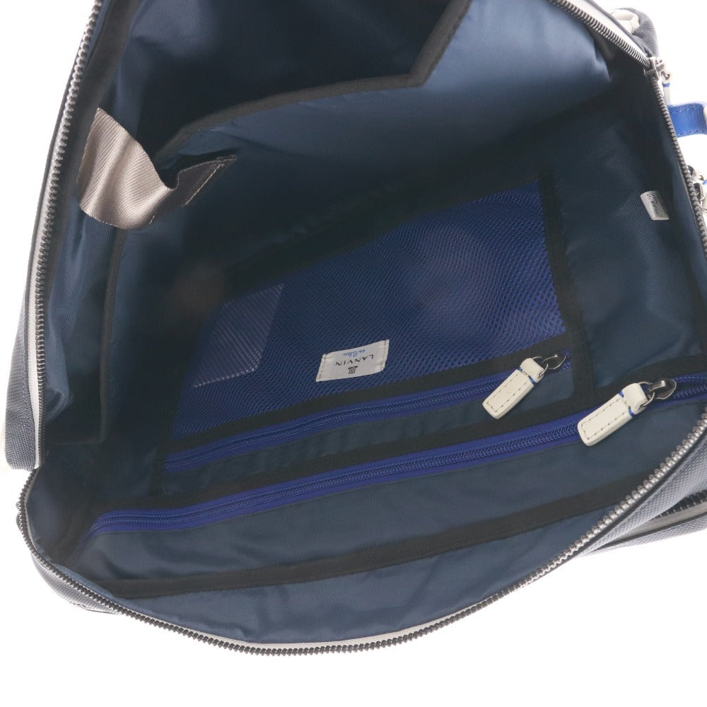 ■ LANVIN en Bleu ランバンオンブルー リュック バックパック 鞄 568502 ファスナー ポケット メンズ アイボリー ネイビー 未使用