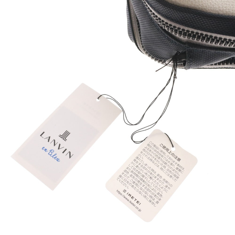 ■ LANVIN en Bleu ランバンオンブルー リュック バックパック 鞄 568502 ファスナー ポケット メンズ アイボリー ネイビー 未使用