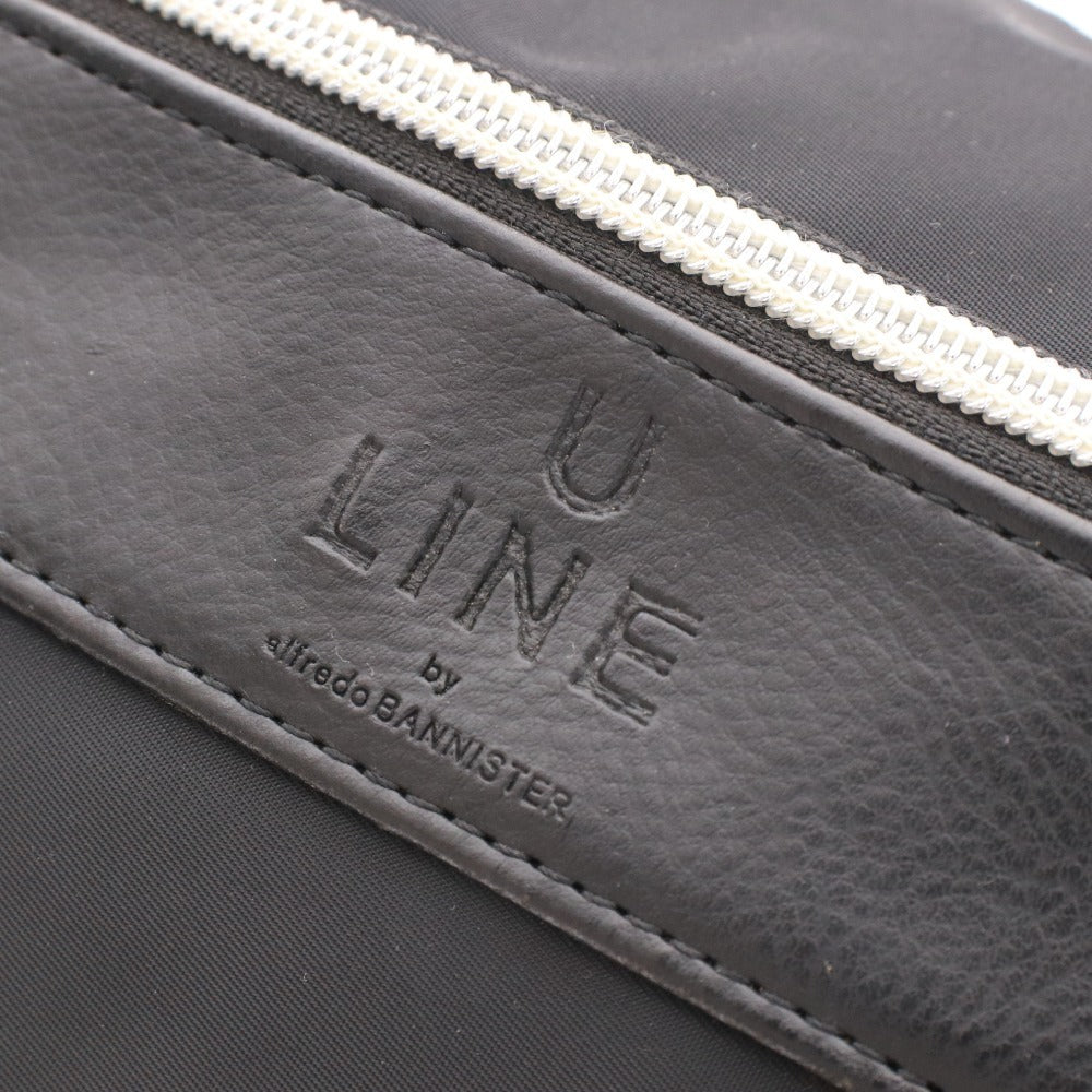 ■ alfredoBANNISTER アルフレッドバニスター ショルダーバッグ 鞄 U LINE ファスナー ポケット メンズ レディース ブラック