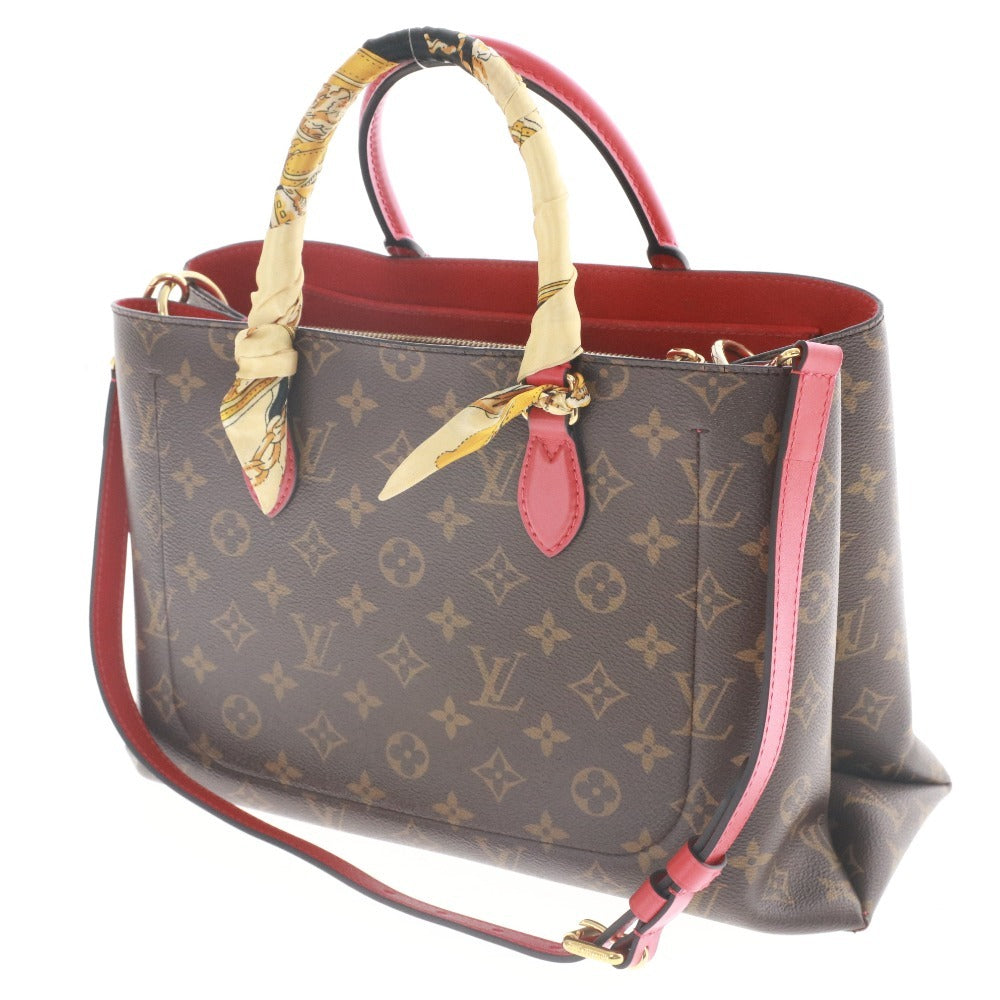 ■ ルイヴィトン LOUIS VUITTON フラワートートバッグ M43553 AH1118 鞄 ハンドバッグ ショルダー コクリコ レディース レッド ブラウン系