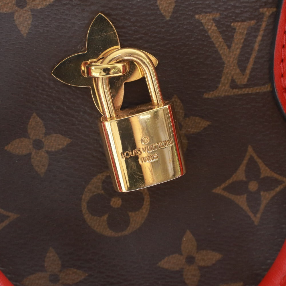 ■ ルイヴィトン LOUIS VUITTON フラワートートバッグ M43553 AH1118 鞄 ハンドバッグ ショルダー コクリコ レディース レッド ブラウン系