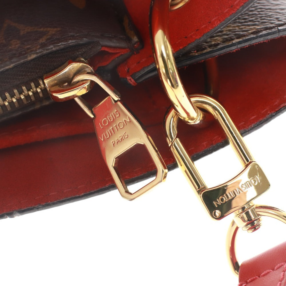 ■ ルイヴィトン LOUIS VUITTON フラワートートバッグ M43553 AH1118 鞄 ハンドバッグ ショルダー コクリコ レディース レッド ブラウン系