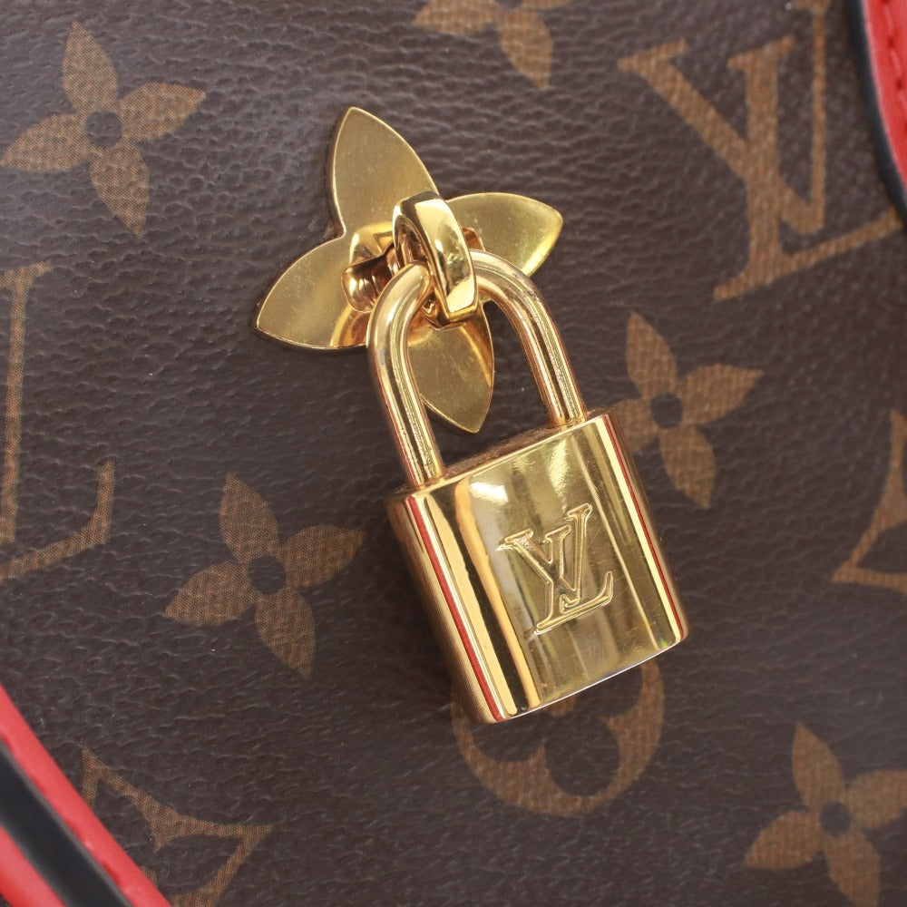 ■ ルイヴィトン LOUIS VUITTON フラワートートバッグ M43553 AH1118 鞄 ハンドバッグ ショルダー コクリコ レディース レッド ブラウン系