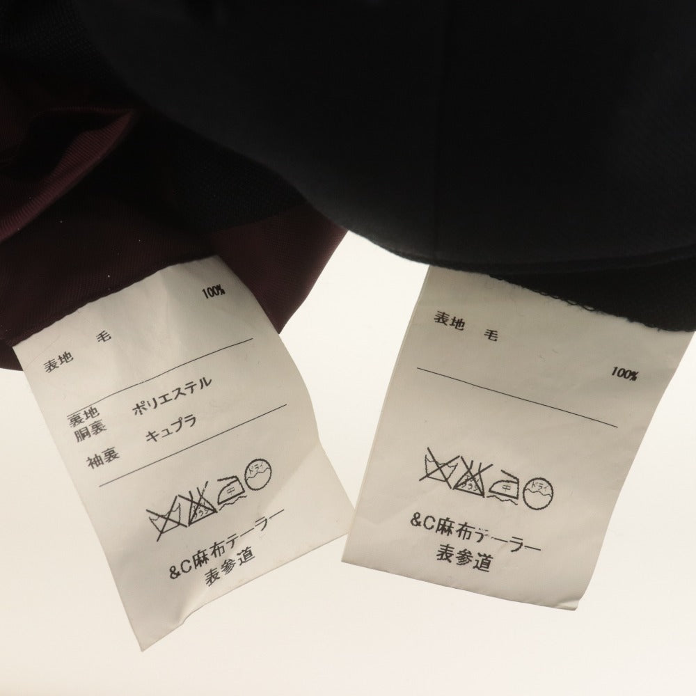 ■ azabu tailor x SMITH WOOLLENS &C麻布テーラー スーツ セットアップ 長袖ジャケット 44A(S相当) パンツ 79(M相当)メンズ ネイビー
