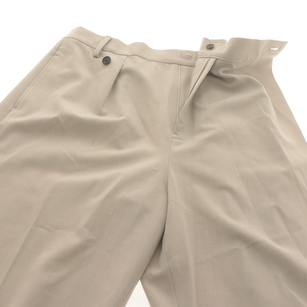 ■ ルスティック LOUSTIC パンツ ロング ワイド ストレート ボトムス 日本製 ストレッチ アシメ レディース 38(M相当）ライトベージュ