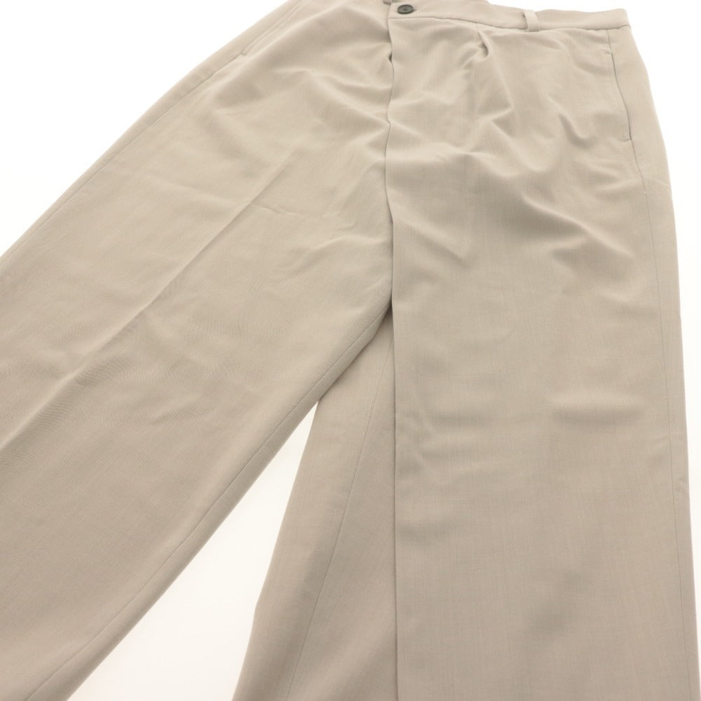 ■ ルスティック LOUSTIC パンツ ロング ワイド ストレート ボトムス 日本製 ストレッチ アシメ レディース 38(M相当）ライトベージュ