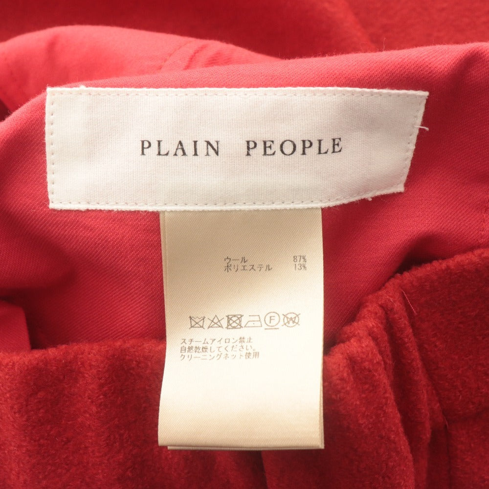 ■ プレインピープル PLAIN PEOPLE パンツ ロング ボトムス ワイド ストレート 日本製 レディース 3(L相当）レッド