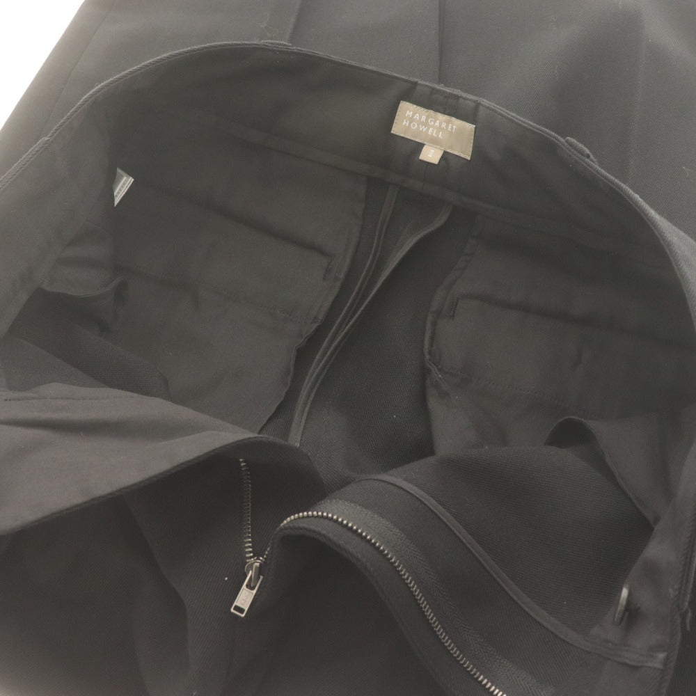 ■ マーガレットハウエル MARGARET HOWELL パンツ ロング ボトムス ワイド テーパード タック レディース2(M相当） ブラック