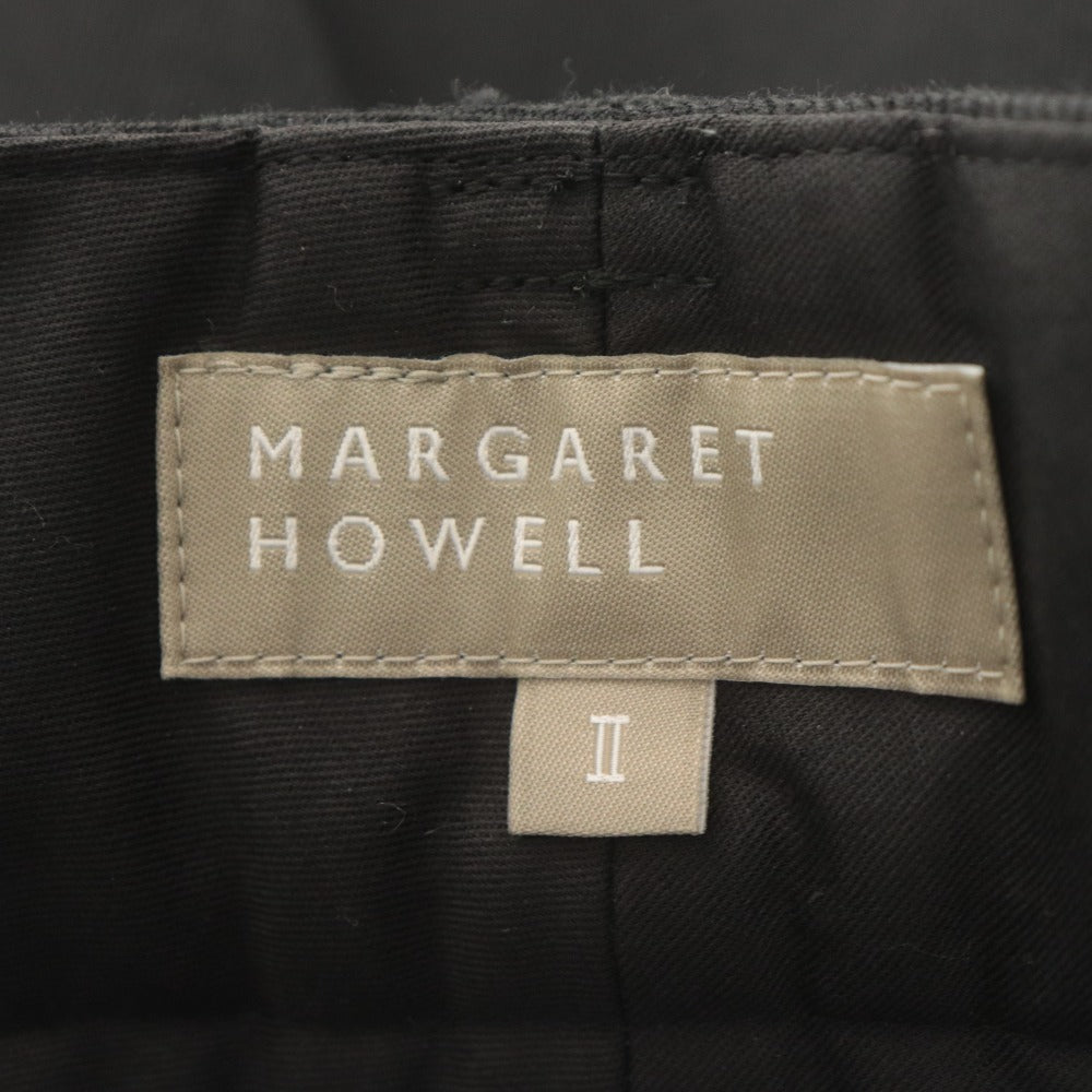 ■ マーガレットハウエル MARGARET HOWELL パンツ ロング ボトムス ワイド テーパード タック レディース2(M相当） ブラック