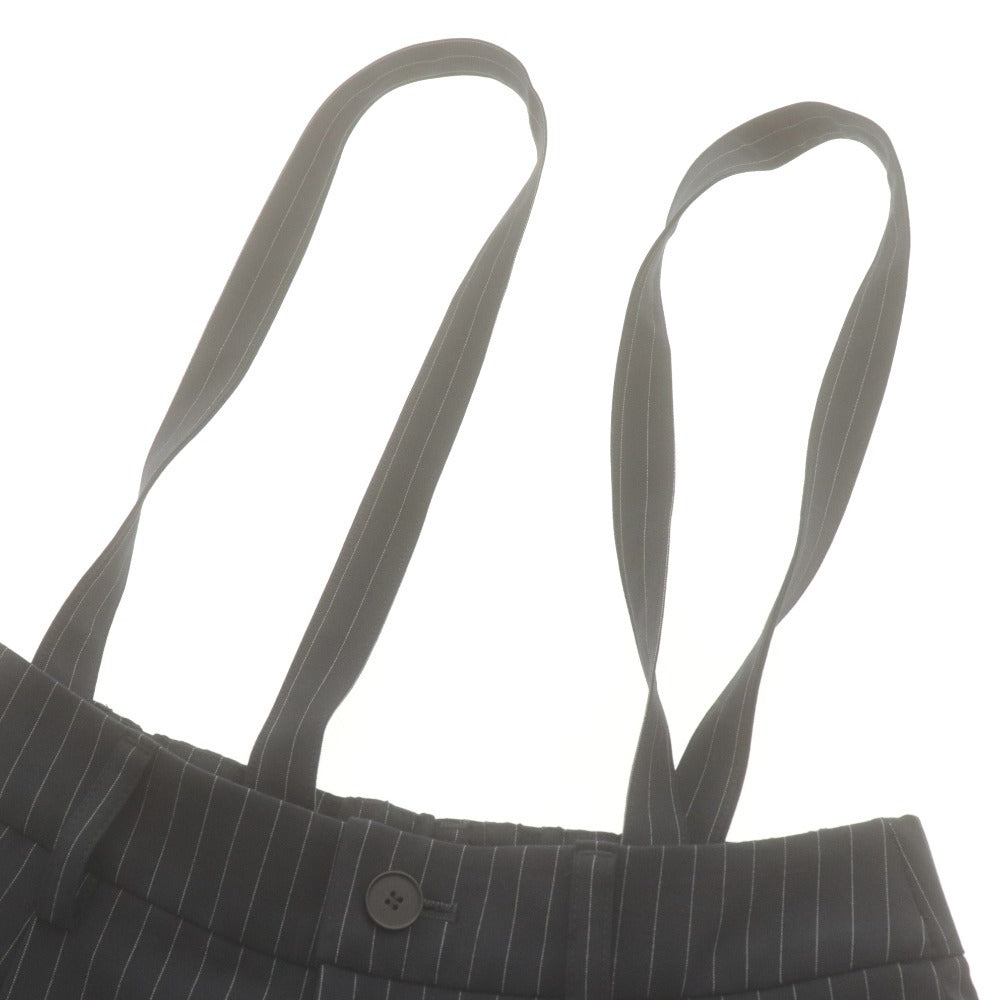 ■ ルスティック LOUSTIC パンツ ボトムス サスペンダー ワイド ストレート ストライプ日本製 レディース 38(M相当） ダークネイビー