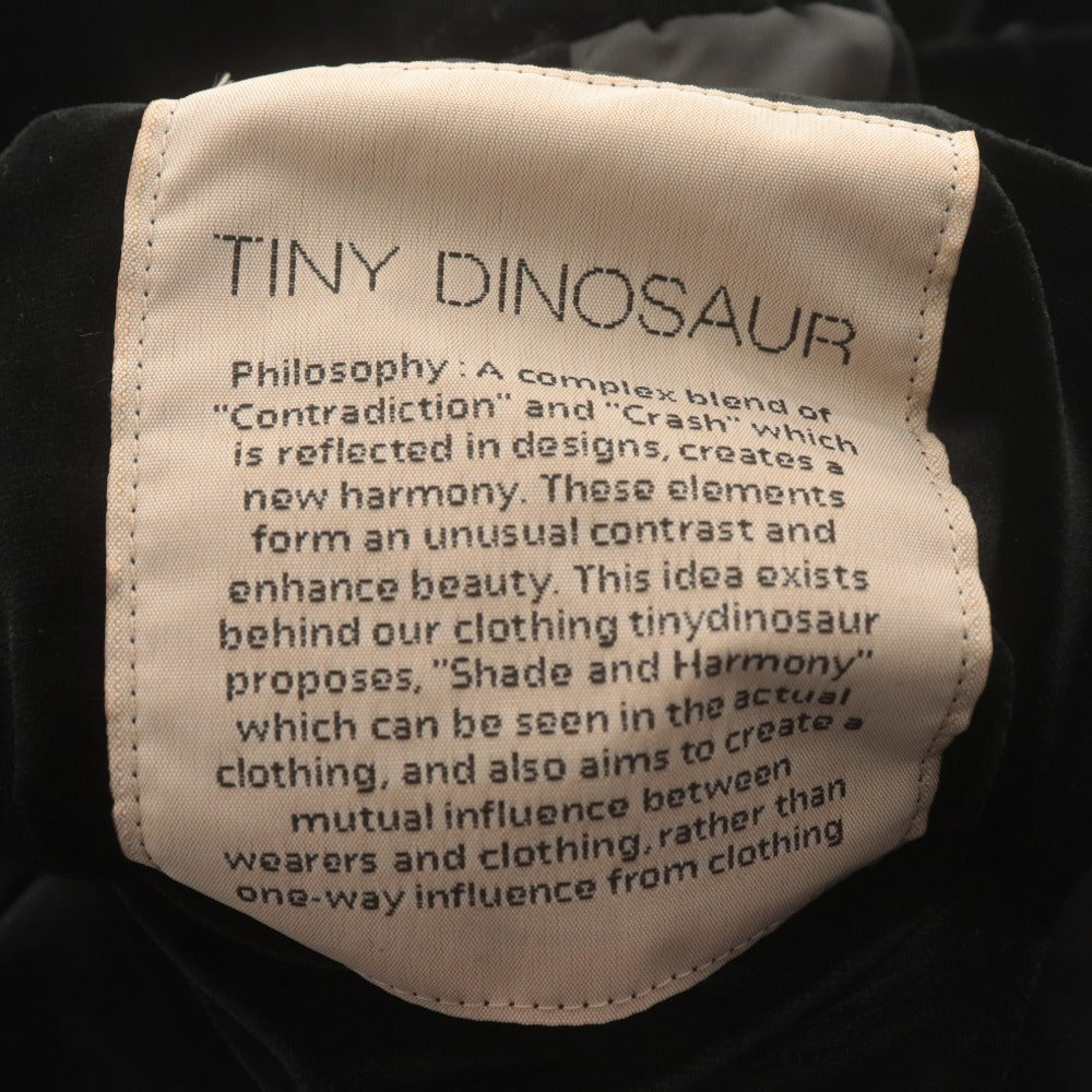 ■ タイニーダイナソー tiny dinosaur パンツ ロング ボトムス ベロア サイドライン 日本製 レディース 38(m相当） ブラック