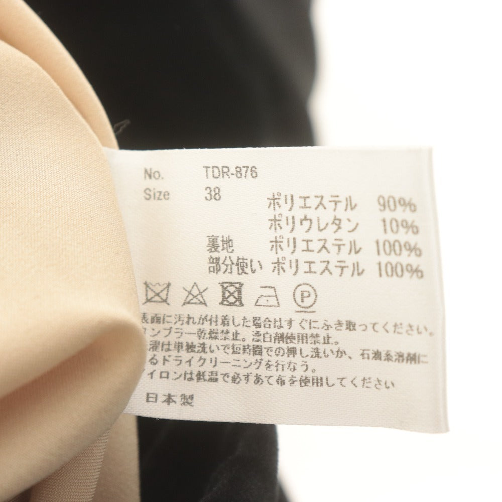 ■ タイニーダイナソー tiny dinosaur パンツ ロング ボトムス ベロア サイドライン 日本製 レディース 38(m相当） ブラック