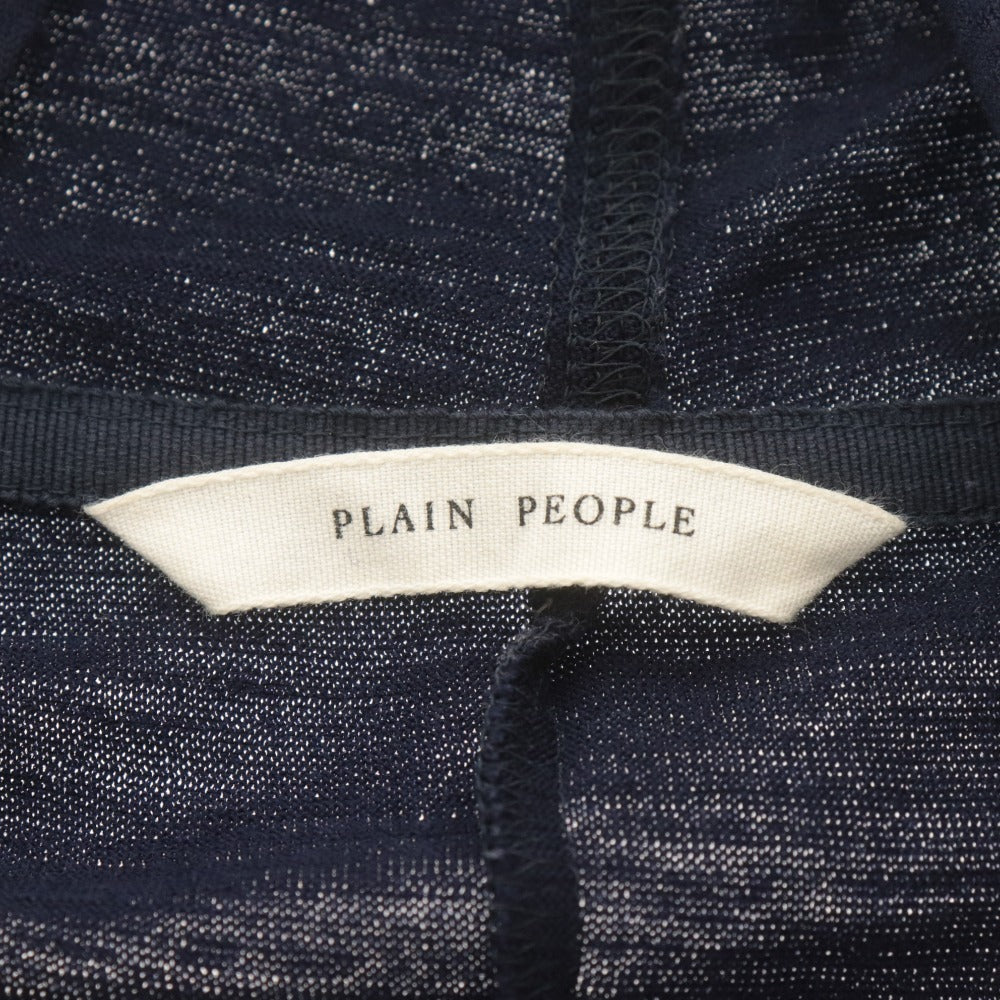 ■ プレインピープル PLAIN PEOPLE ワンピース 長袖 トップス ボトムス フード ジップ 日本製 レディース 2(M相当）ネイビー