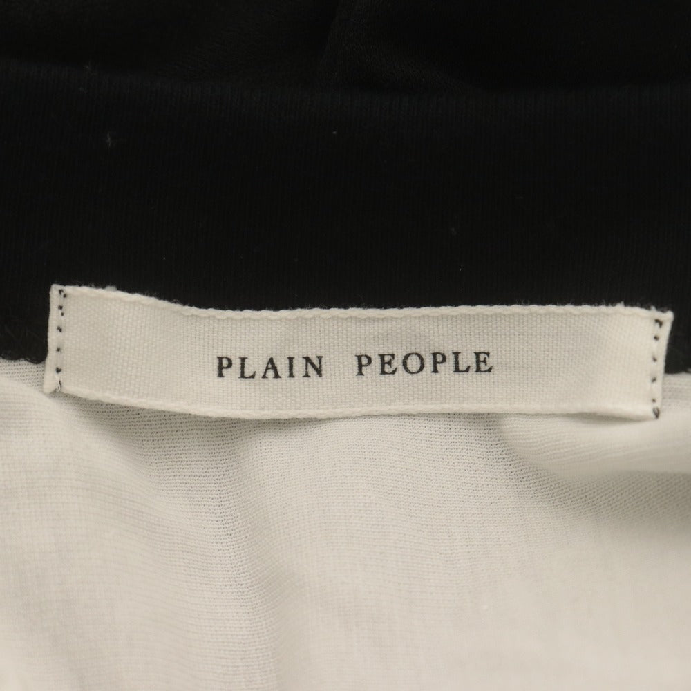 ■ プレインピープル PLAIN PEOPLE ワンピース ノースリーブ ロング アシメ ギャザー 重ね着 レディース 3(L相当）ブラック系