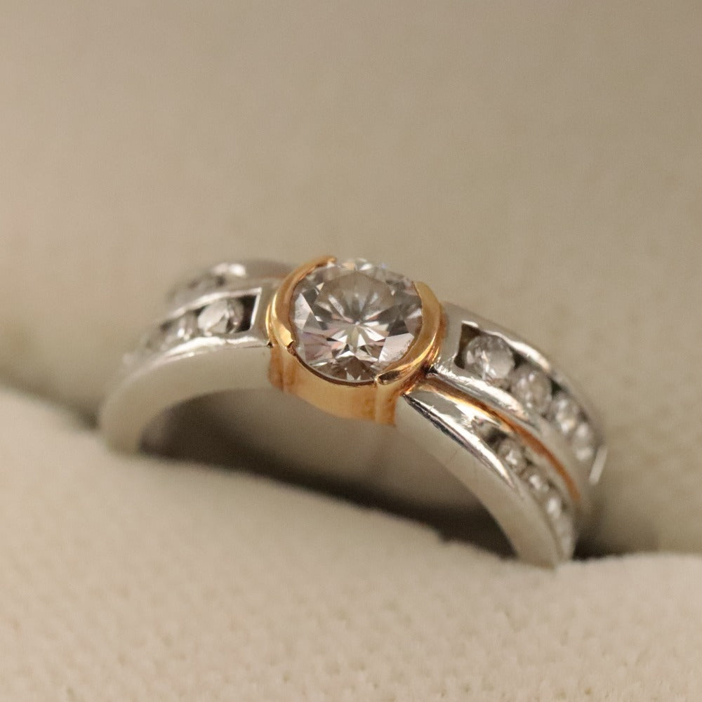 ■ 指輪 リング ダイヤモンド 0.447ct VVS-1 約6.1g K18 PT900 レディース 鑑定書 ケース付き