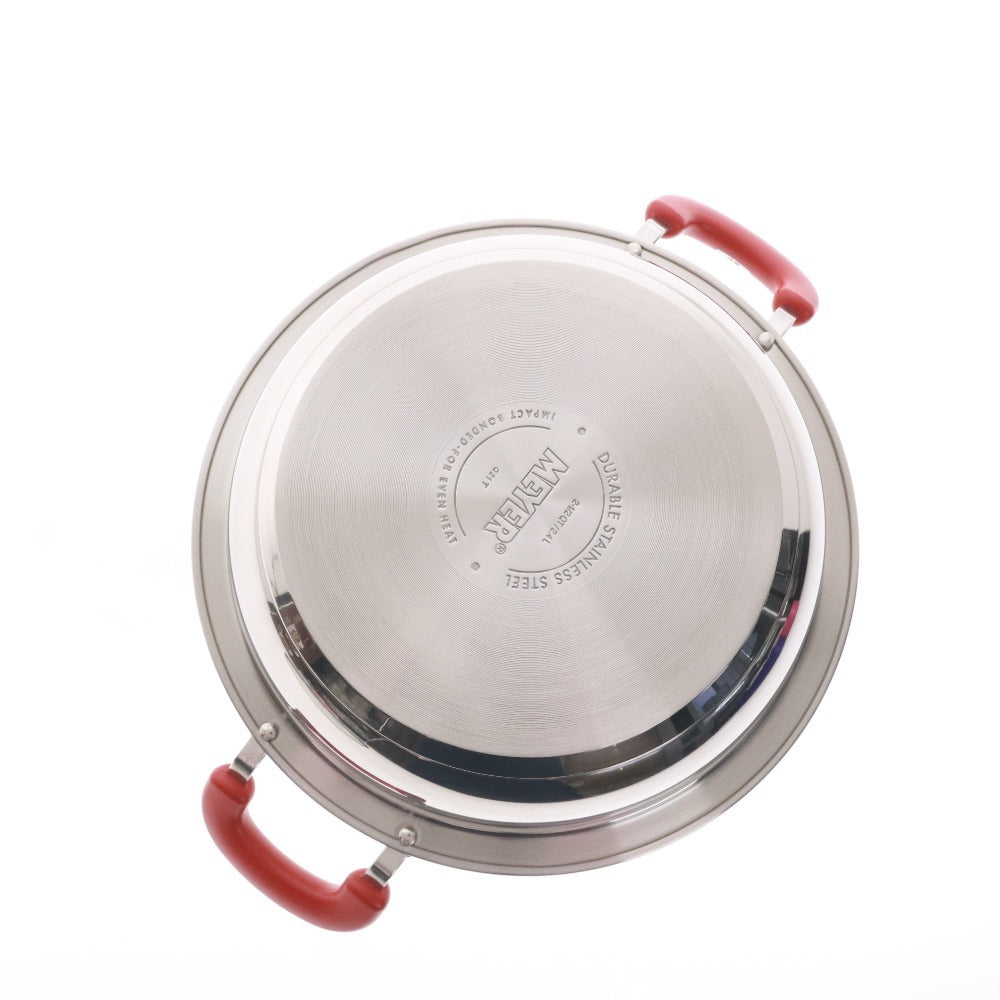 ■ Meyer マイヤー 鍋 ホットポット 24cm 両手鍋 調理器具 ステンレス 蓋 新品 未使用 箱付き