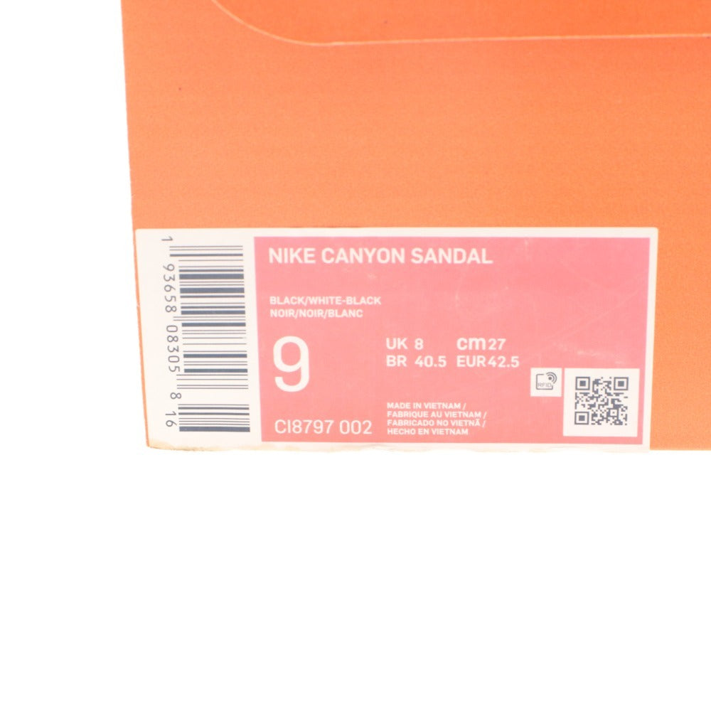 ■ ナイキ キャニオンサンダル 靴 NIKE CANYON SANDAL CL8797-002 ストラップ カジュアル メンズ 27cm 黒 白 タグ,箱付き 未使用(汚れ有)