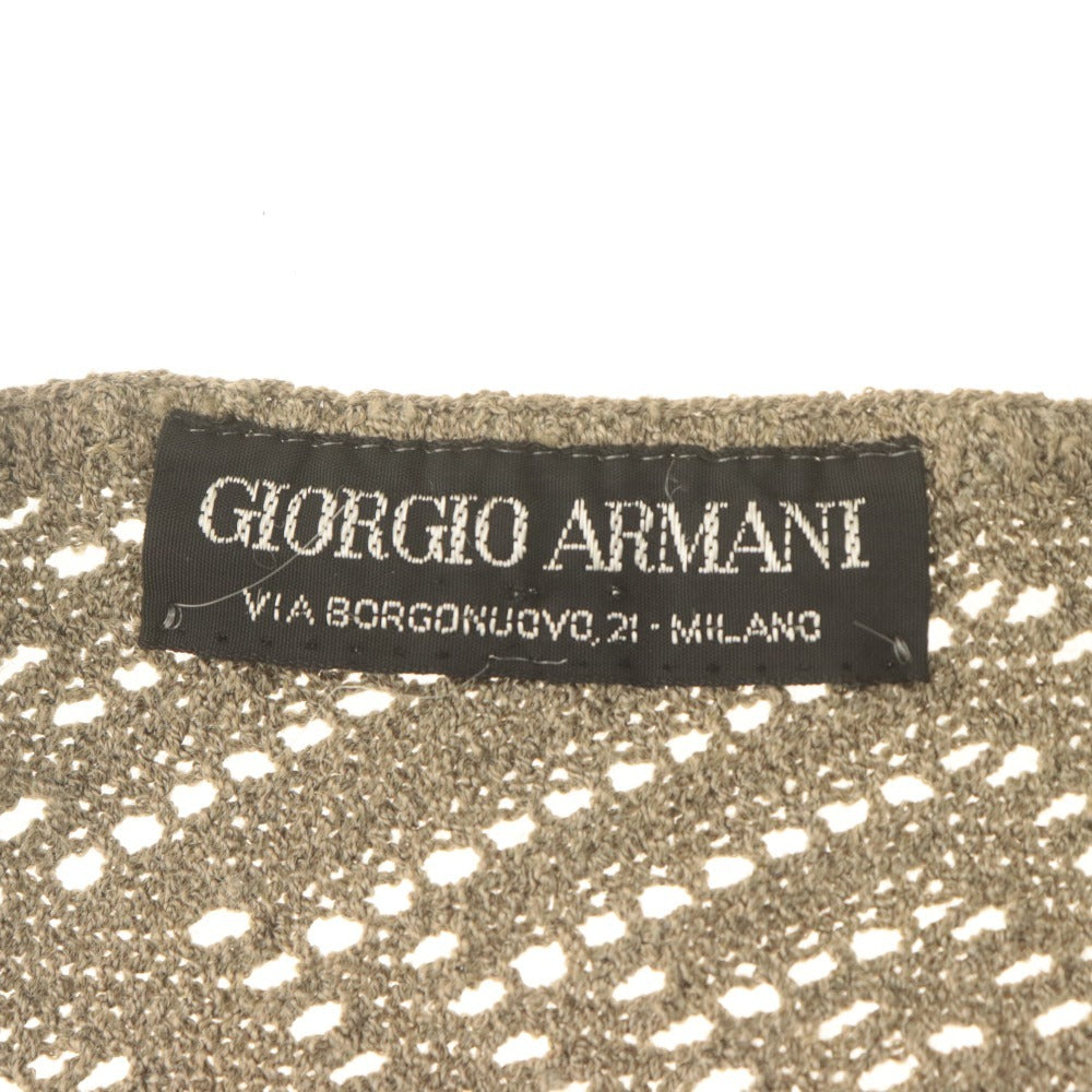 Giorgio Armani Long Knit Stole, Large, Women's and Men's, Khaki Gray