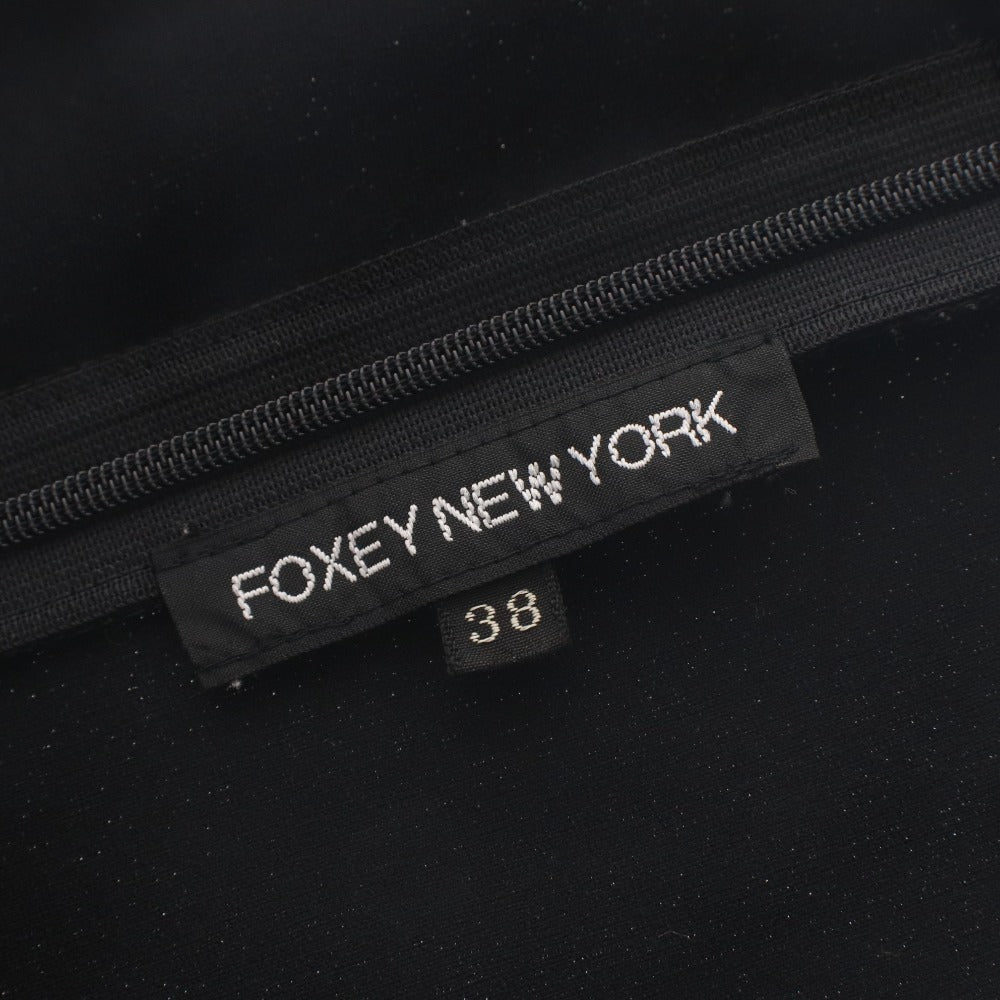 ■ フォクシーニューヨーク FOXEY NEW YORK ワンピース ノースリーブ ストレッチ スリット 日本製 レディース 38 （S相当） ブラック