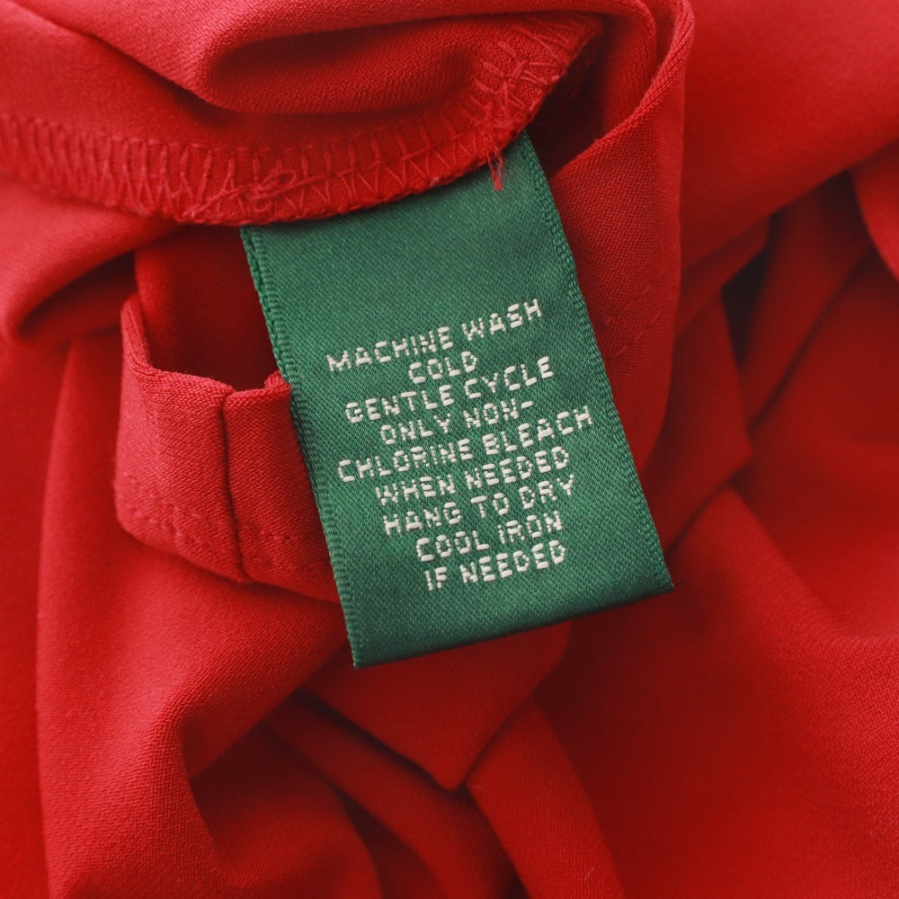 ■ ラルフローレンドレス RALPH LAUREN ワンピース ノースリーブ ドレープ ストレッチ レディース 4（M～L相当）レッド