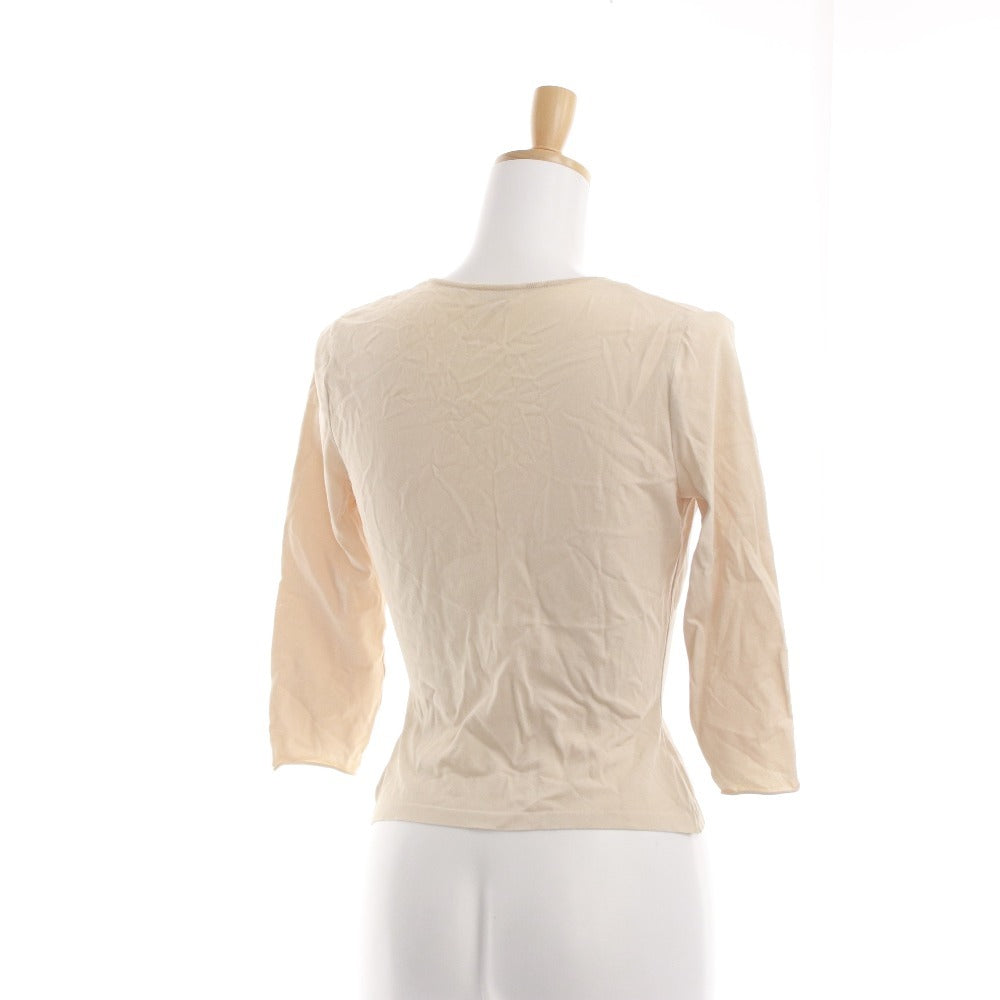 ■ FOXEY Women's Cardigan, 3/4 Sleeves, Bolero Top, Stretch, Made in Japan, Size 38 (S), Light Beige