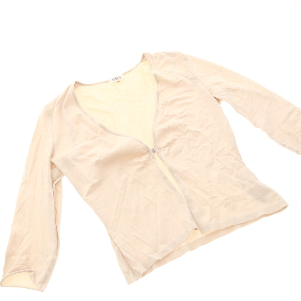 ■ FOXEY Women's Cardigan, 3/4 Sleeves, Bolero Top, Stretch, Made in Japan, Size 38 (S), Light Beige