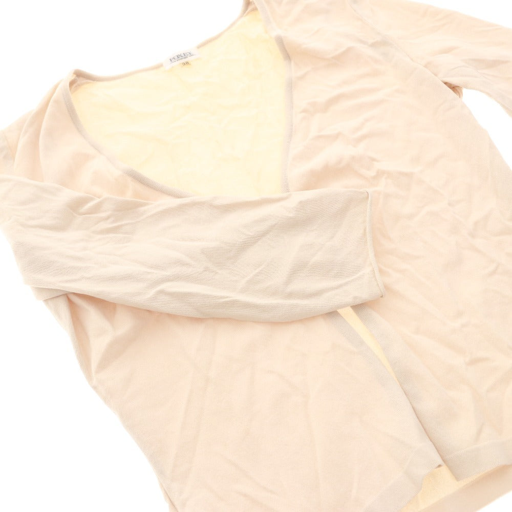 ■ FOXEY Women's Cardigan, 3/4 Sleeves, Bolero Top, Stretch, Made in Japan, Size 38 (S), Light Beige