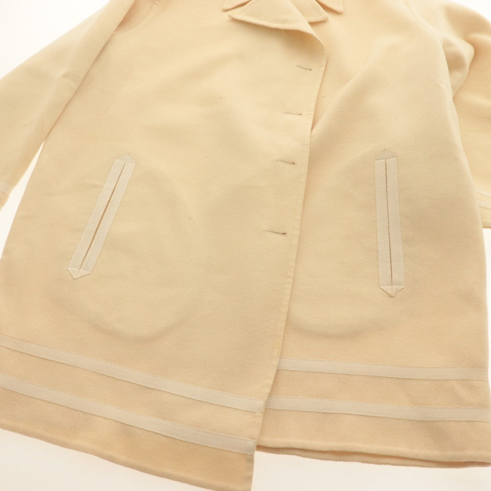 ■ Salvatore Ferragamo coat jacket, long sleeves, outerwear, virgin wool, women's, size S, ivory, defective