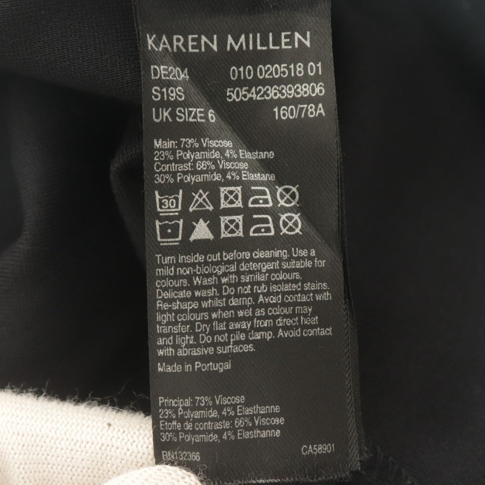 Karen Millen Women's Long Sleeve Knee-Length Dress with Metal Fit, Size 34 (Equivalent to XS), Black