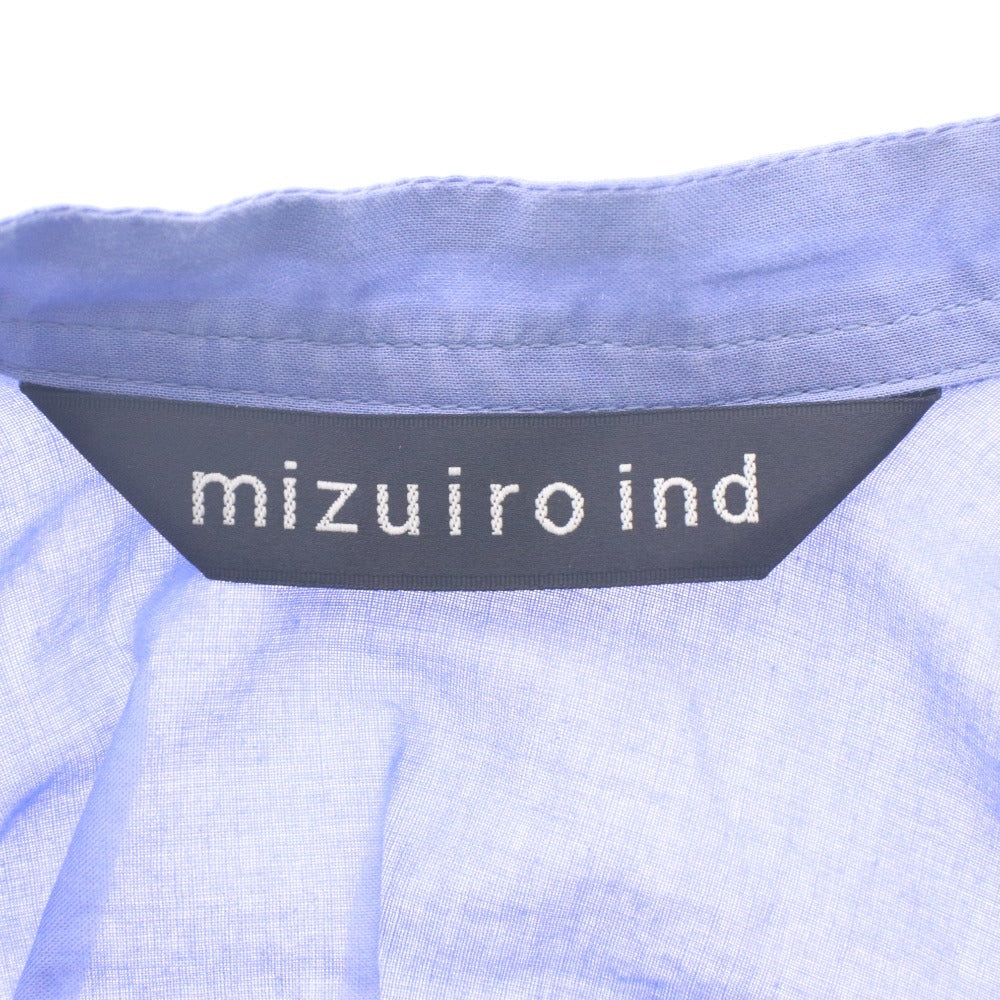 ■ mizuiro ind ミズイロインド シャツ トップス 無地 ボタン コットン 日本製 レディース ブルー系