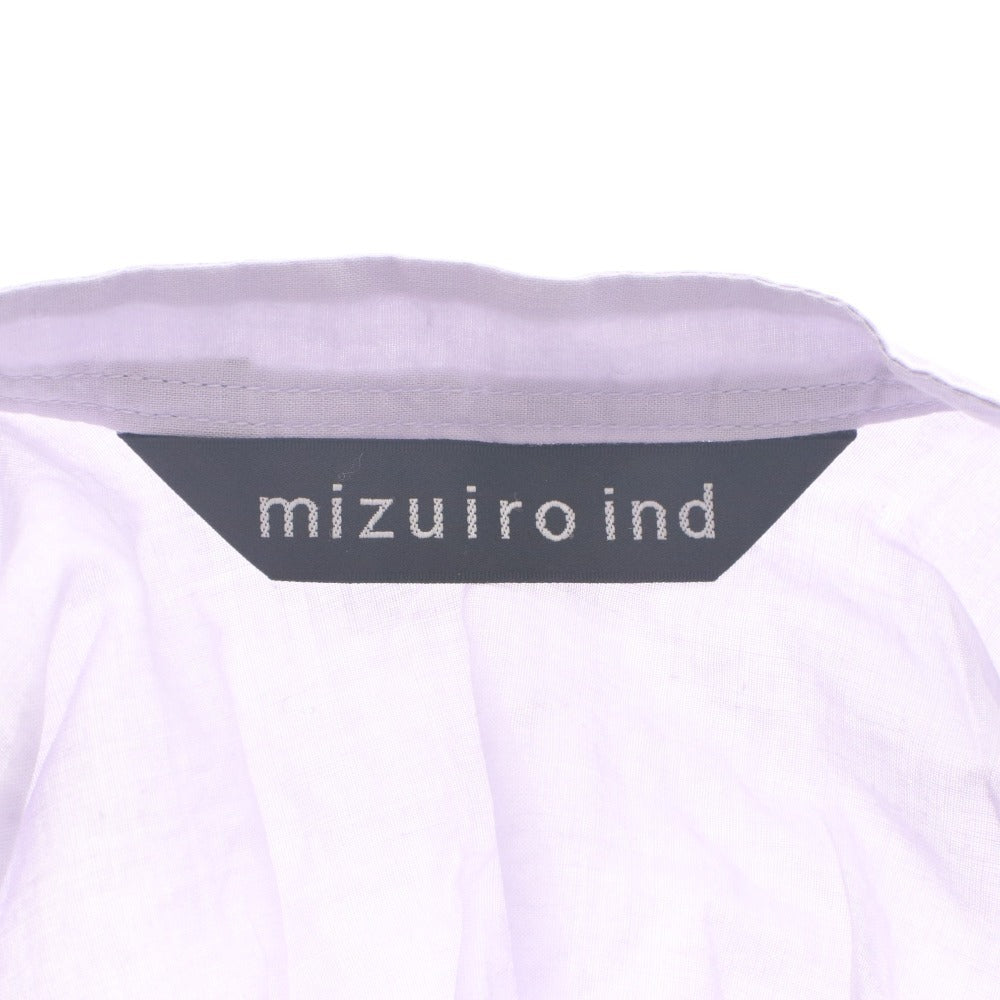 ■ mizuiro ind ミズイロインド シャツ トップス 無地 ボタン コットン 日本製 レディース ライトパープル系