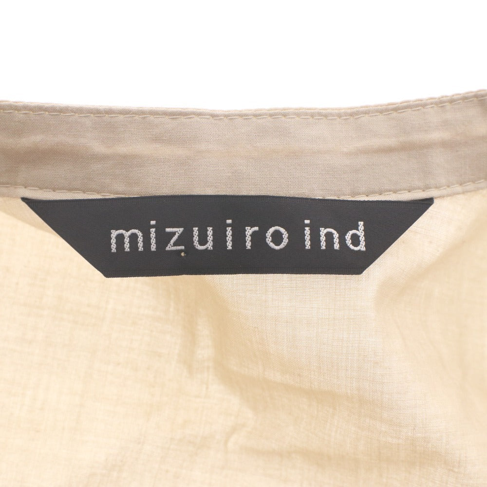■ mizuiro ind ミズイロインド ワンピース 長袖 ボタン 無地 レディース ベージュ系