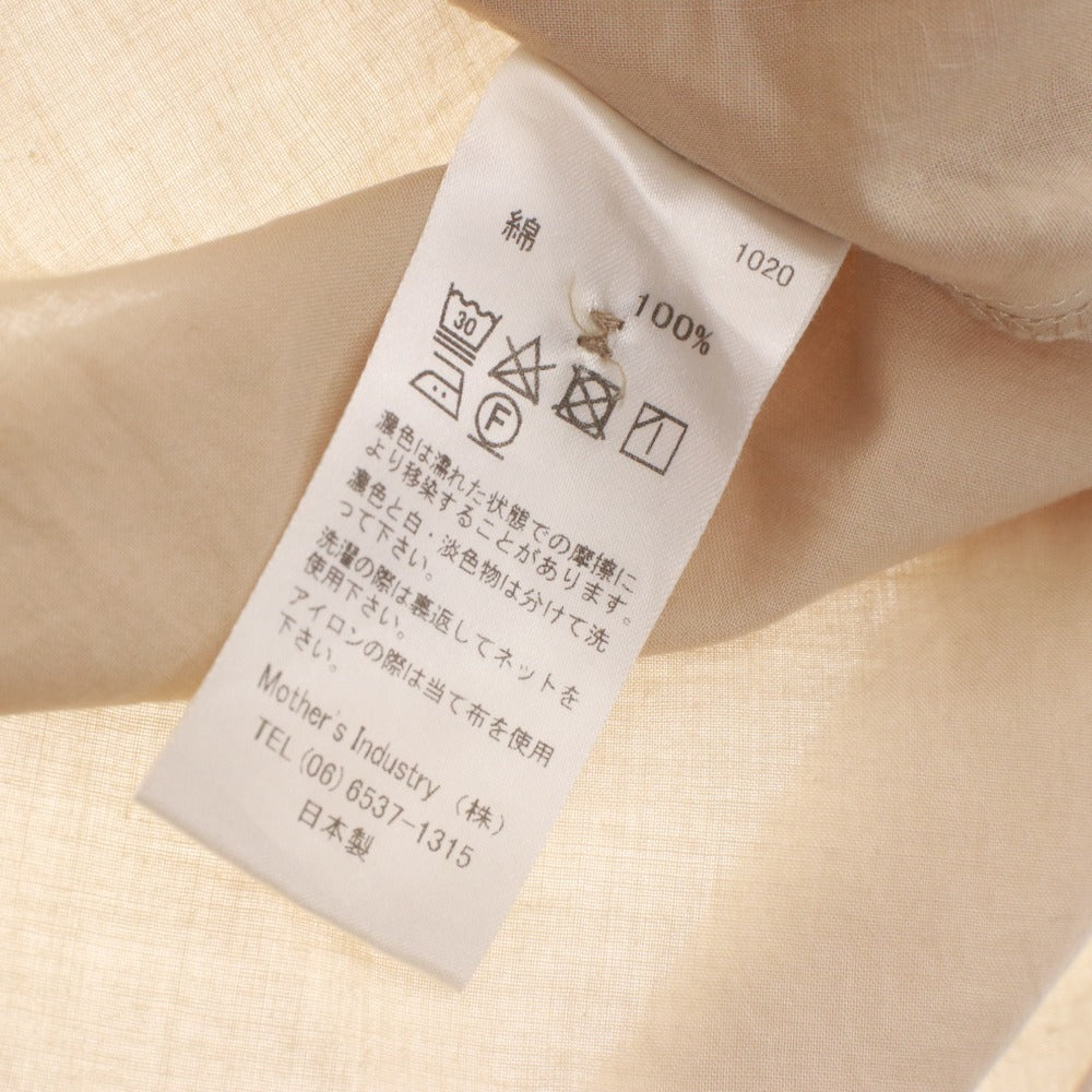 ■ mizuiro ind ミズイロインド ワンピース 長袖 ボタン 無地 レディース ベージュ系