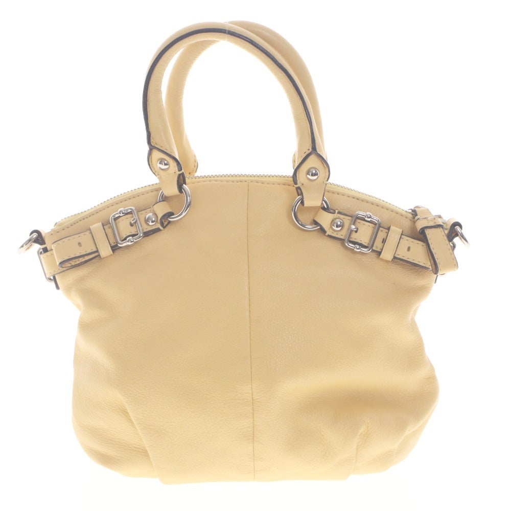 ■ COACH コーチ ハンドバッグ ショルダーバッグ 鞄 ファスナー タグ ポケット ロゴ レディース ライトイエロー系