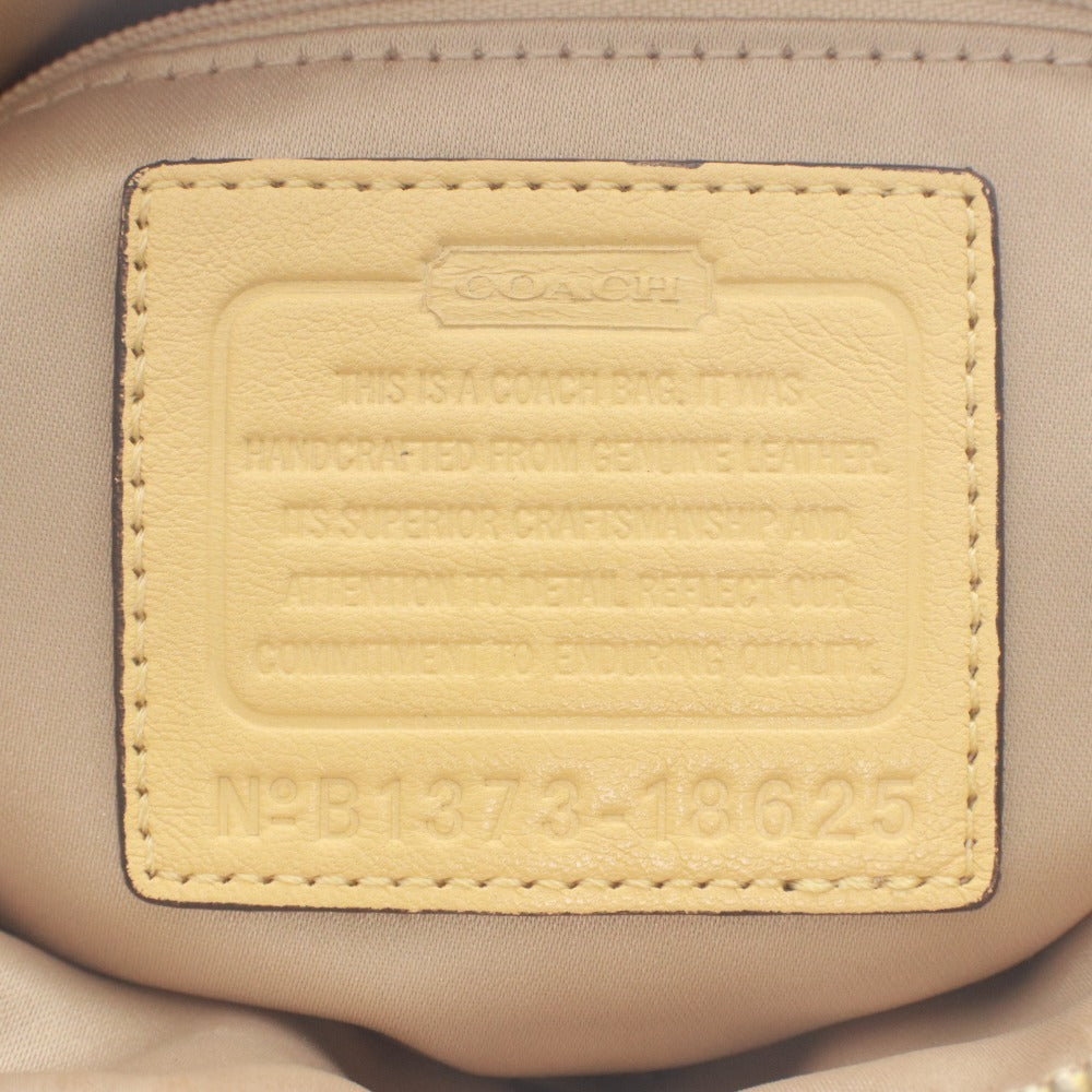 ■ COACH コーチ ハンドバッグ ショルダーバッグ 鞄 ファスナー タグ ポケット ロゴ レディース ライトイエロー系