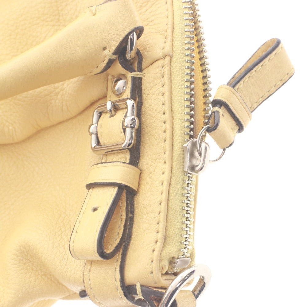 ■ COACH コーチ ハンドバッグ ショルダーバッグ 鞄 ファスナー タグ ポケット ロゴ レディース ライトイエロー系