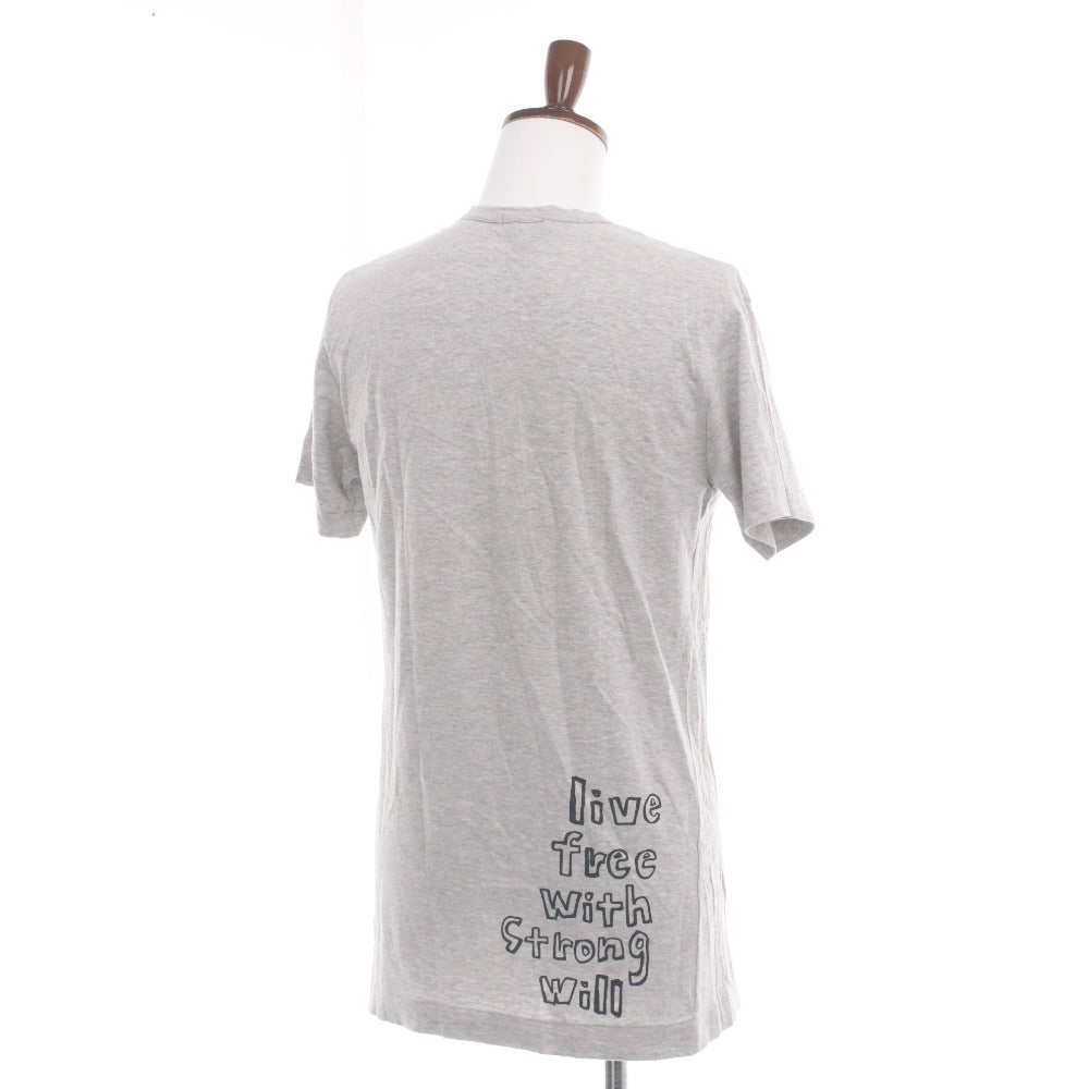 ■ コムデギャルソンオムプリュス Tシャツ 半袖 トップス 日本製 柄 プリント カットソー メンズ M グレー系