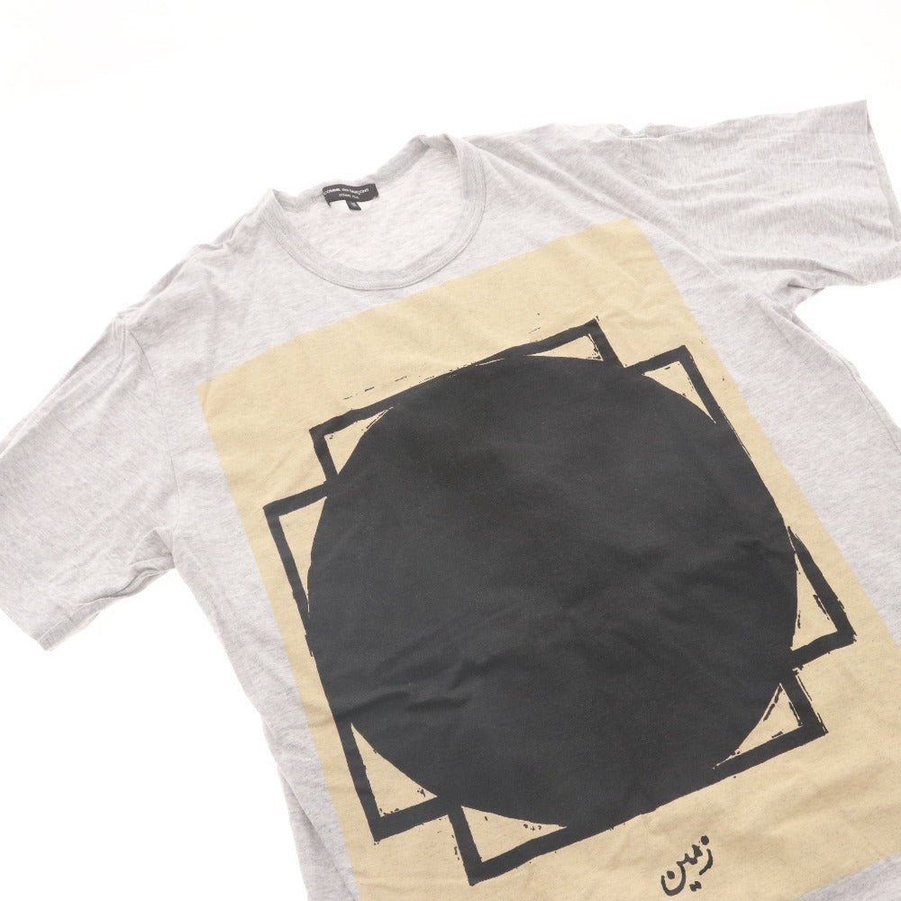 ■ コムデギャルソンオムプリュス Tシャツ 半袖 トップス 日本製 柄 プリント カットソー メンズ M グレー系