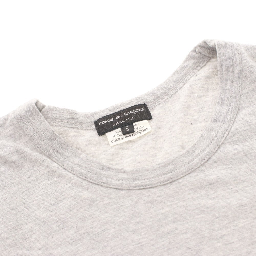 ■ コムデギャルソンオムプリュス ロングTシャツ 半袖 トップス 日本製 カットソー 無地 メンズ S ライトグレー