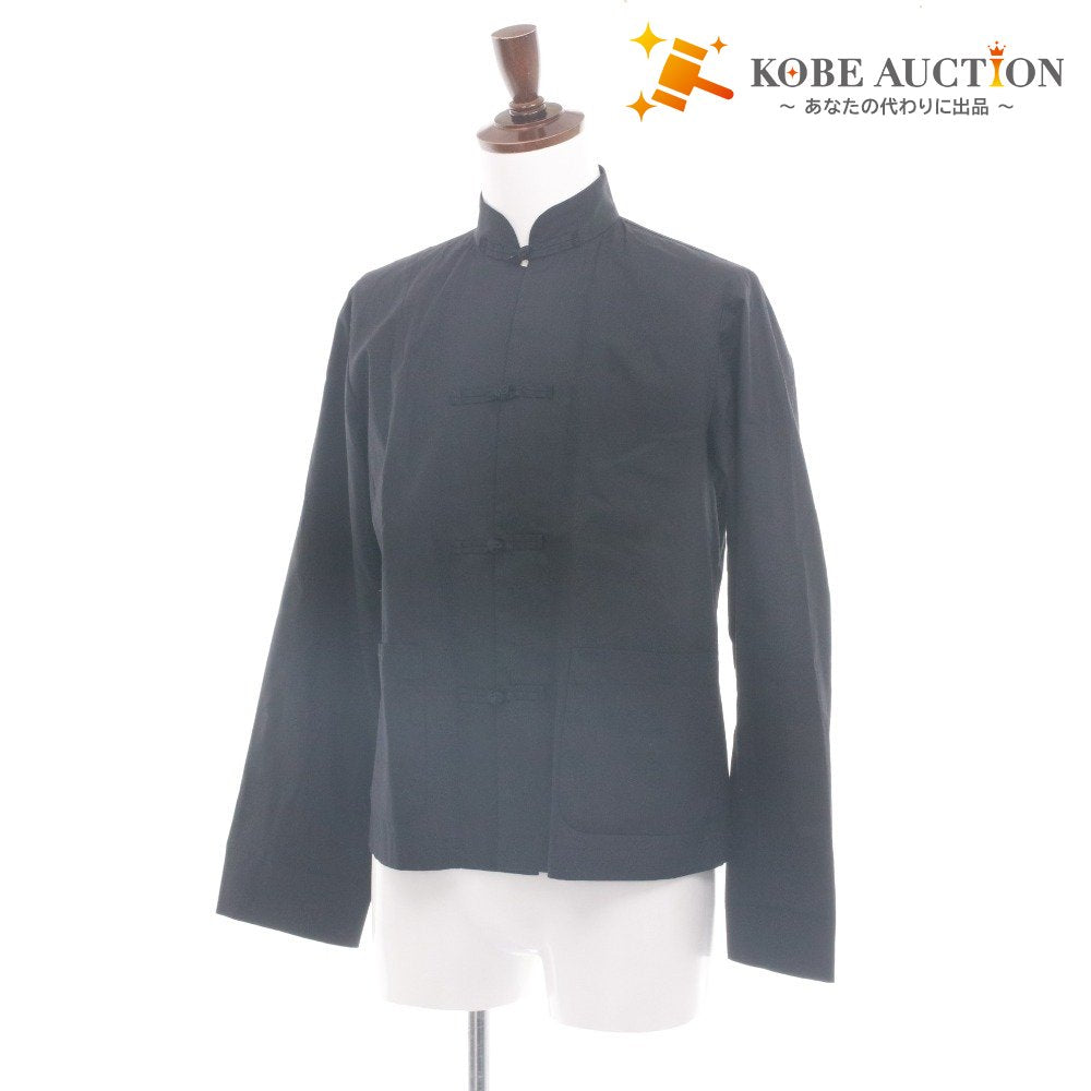 ■ ブラックコムデギャルソン BLACK COMME des GARCONS チャイナシャツジャケット 長袖 トップス 日本製 メンズ M ブラック