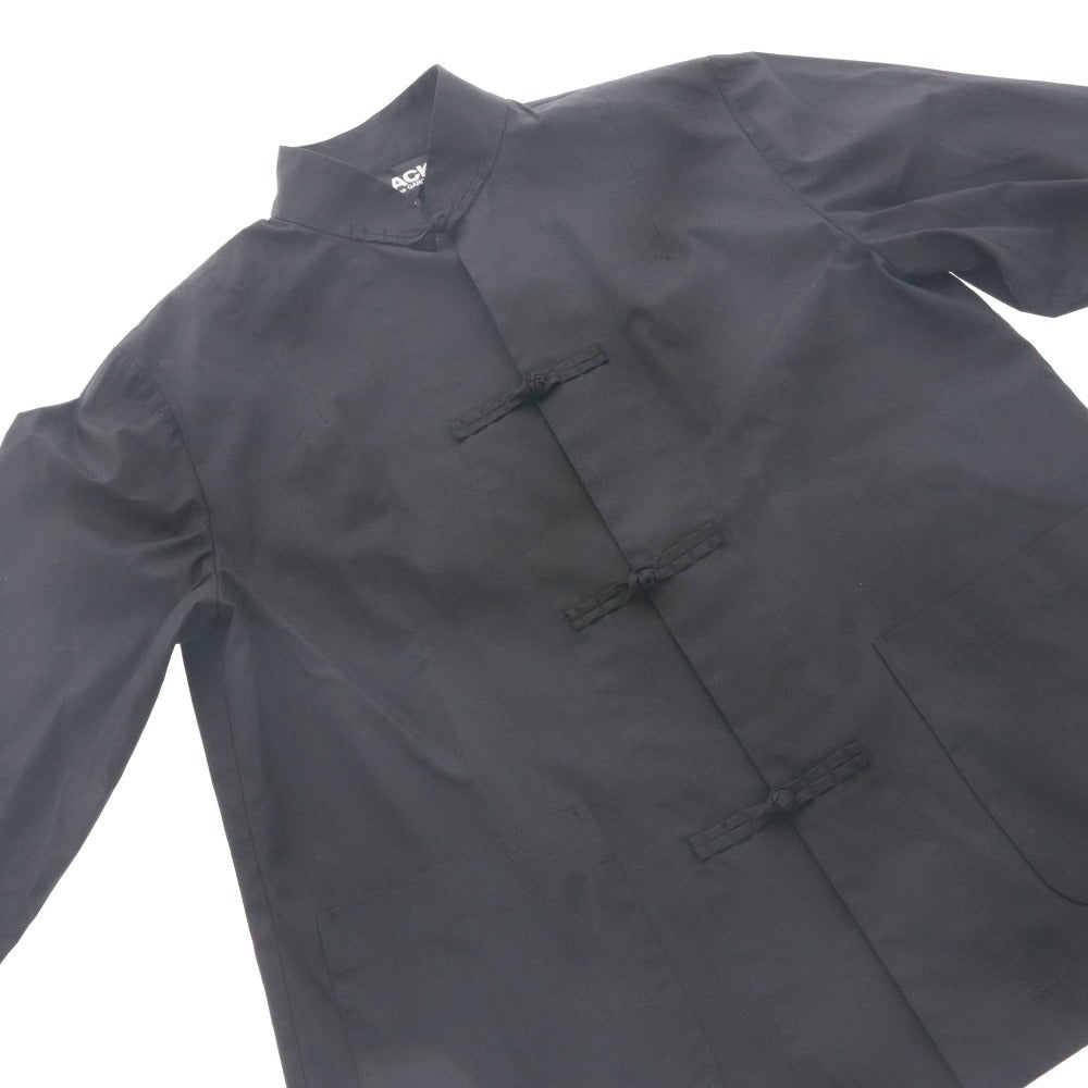 ■ ブラックコムデギャルソン BLACK COMME des GARCONS チャイナシャツジャケット 長袖 トップス 日本製 メンズ M ブラック